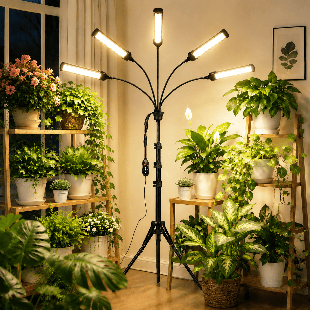 5 Heads LED Grow Lights for Indoor Plants Full Spectrum 450 LEDs, Plant Lights for Indoor Growing with Tripod Stand